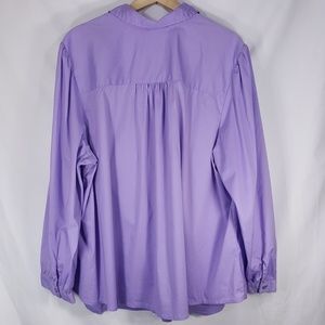 Avenue Tops - Plus Size Avenue Button Down Lavender Blouse Avenue Tops - Plus Size Avenue Button Down Lavender Blouse